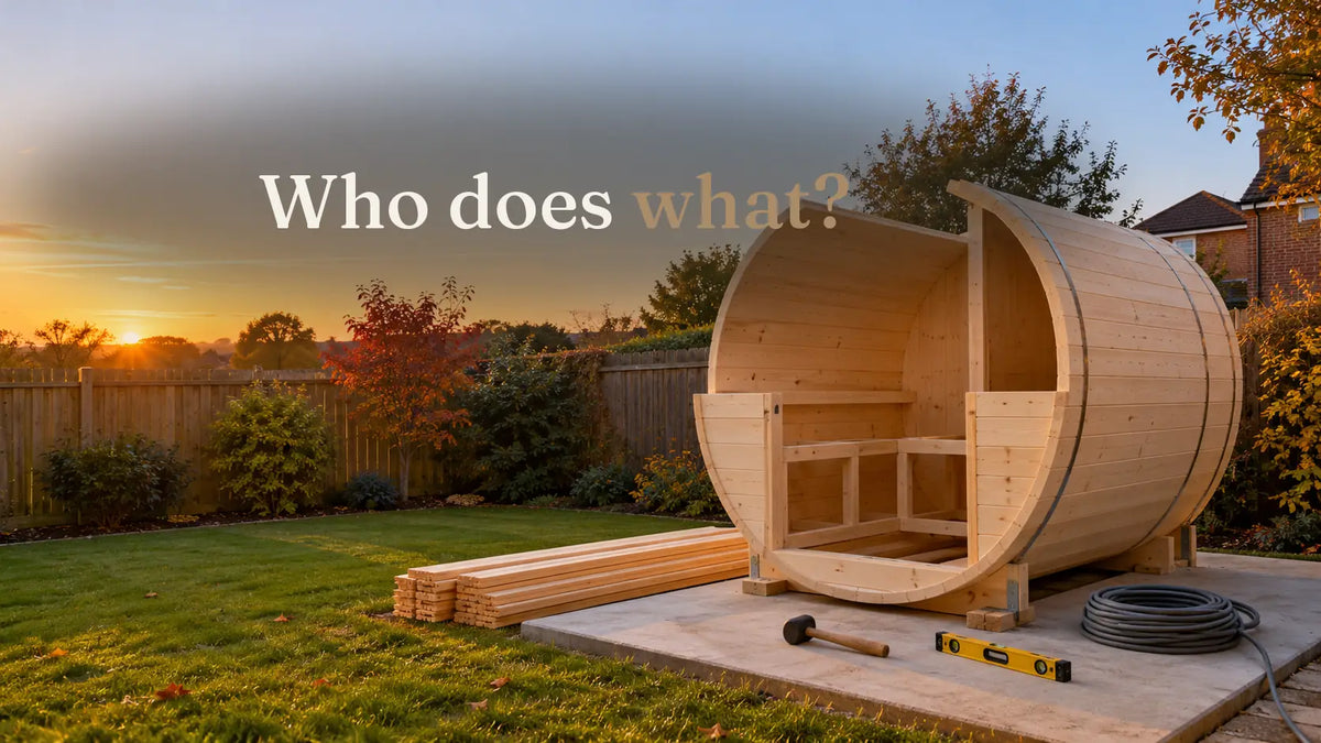 How is a garden sauna installed, and who does what?