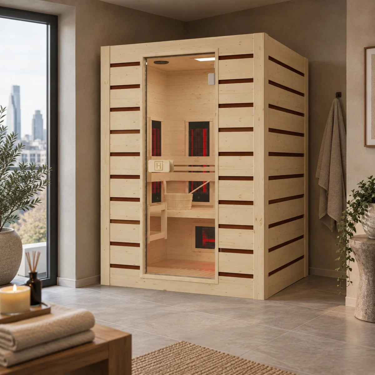 Holl's Combi 2: Hybrid Infrared and Traditional Sauna, 2 Person