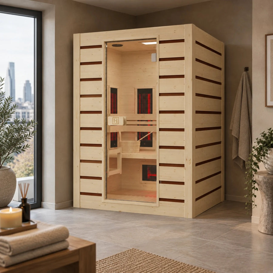 Holl's Combi 2: Hybrid Infrared and Traditional Sauna, 2 Person