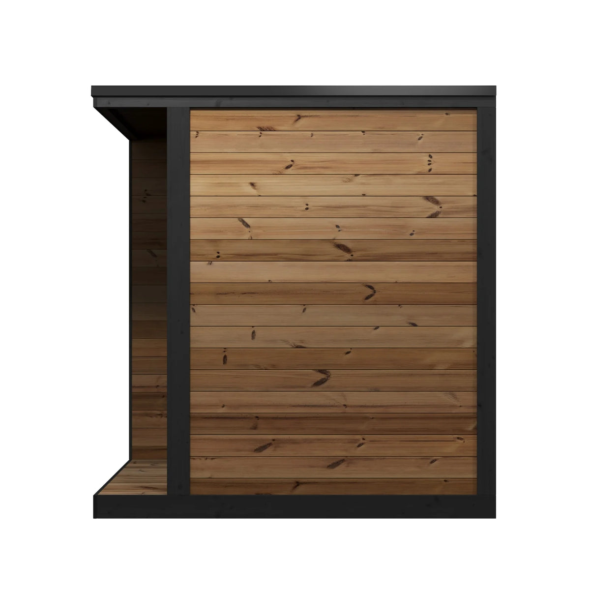 Hiki S side wall with the full height bronze glass window and the deck overhang