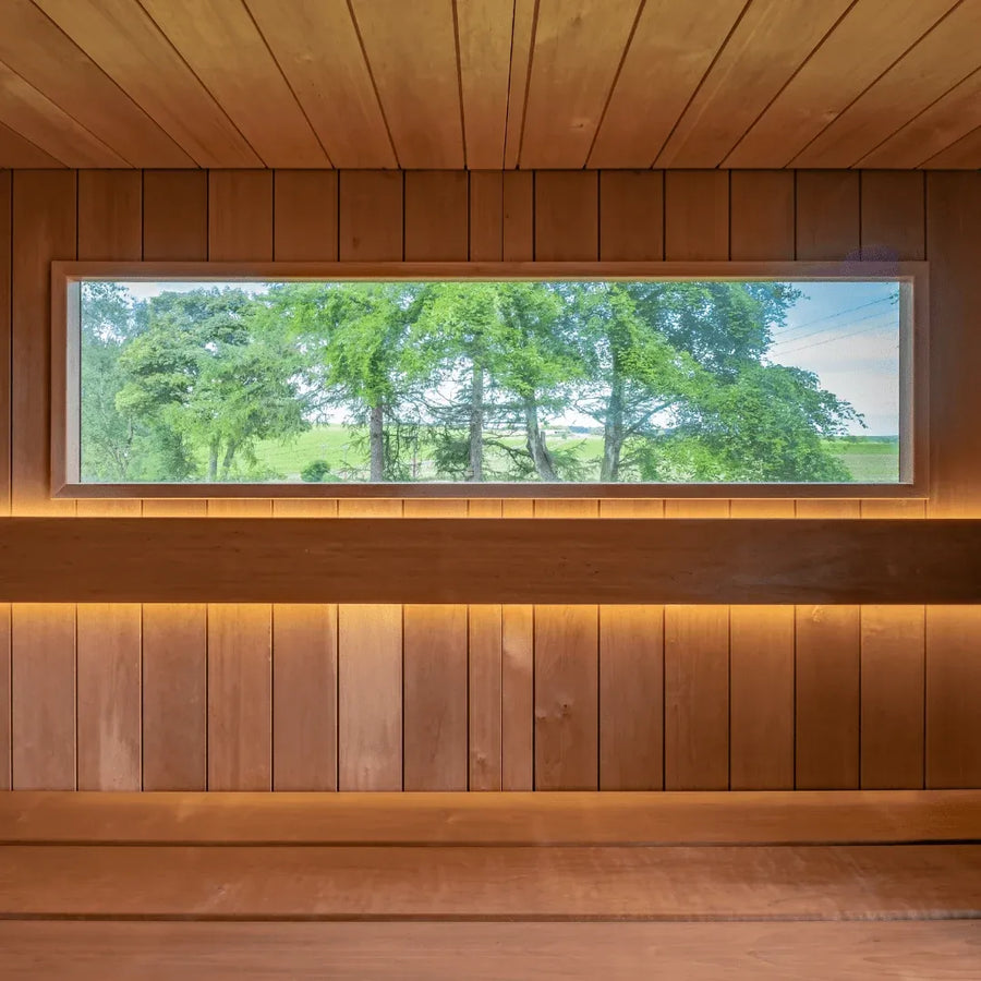 AIRA interior: the long window at bench height