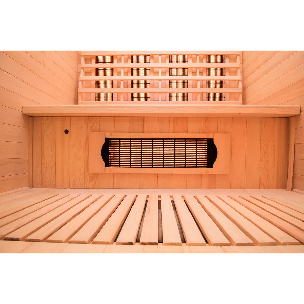 France Sauna Apollon 2 infrared sauna interior showing the bench and side emitter