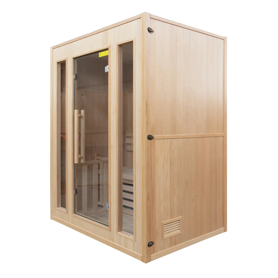France Sauna Zen 3 indoor sauna, three quarter view from the right
