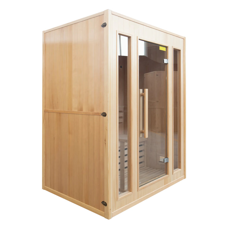 France Sauna Zen 3 indoor sauna, three quarter view from the left