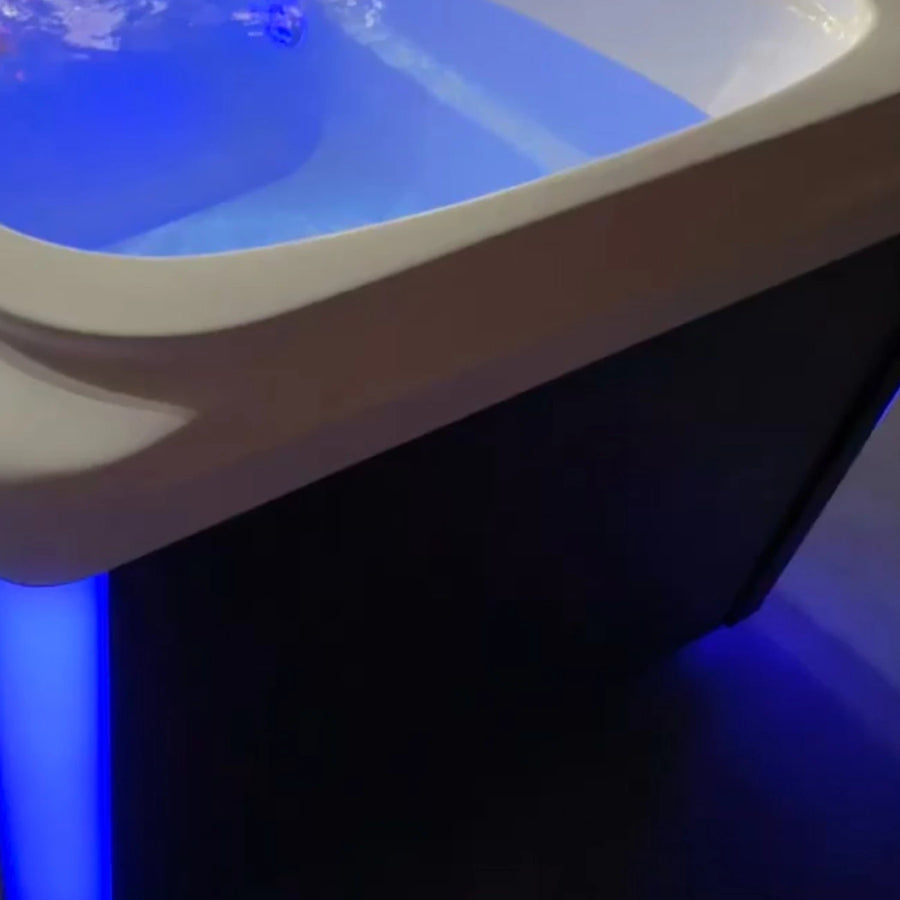 Remora ice plunge bath interior with blue underwater lighting