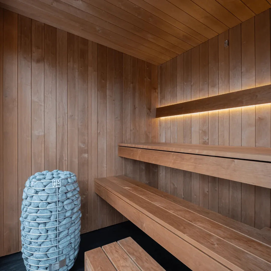 URSA interior: two tiered benches with LED backrest lighting